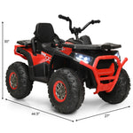 Quad eléctrico infantil de 12 V con MP3 y luces LED (rojo)