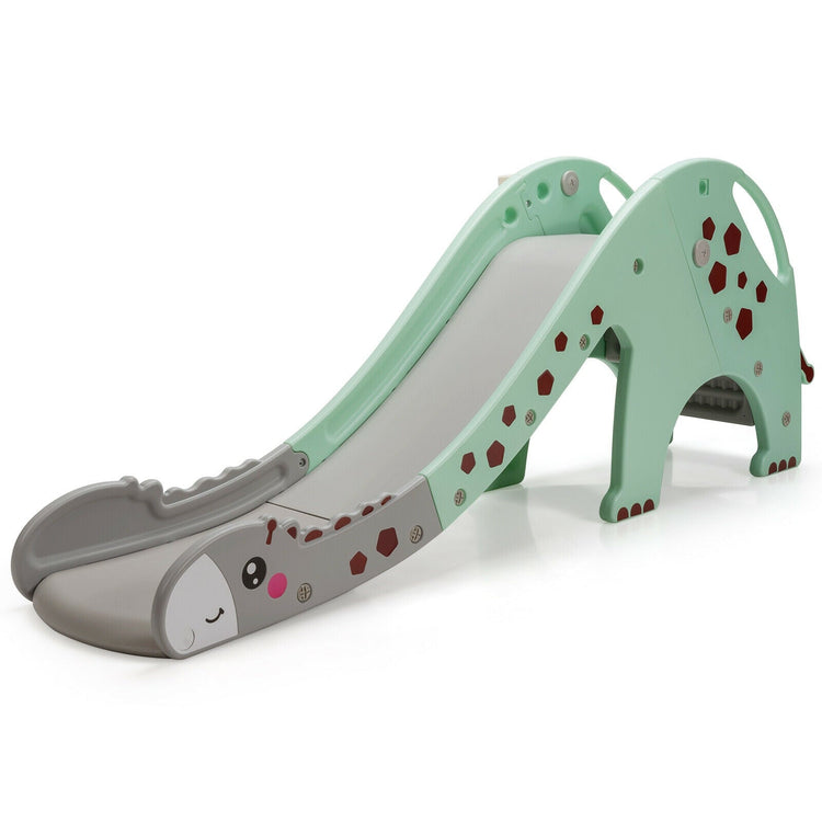 Juego infantil 3 en 1 con tobogán y aro de baloncesto - Verde