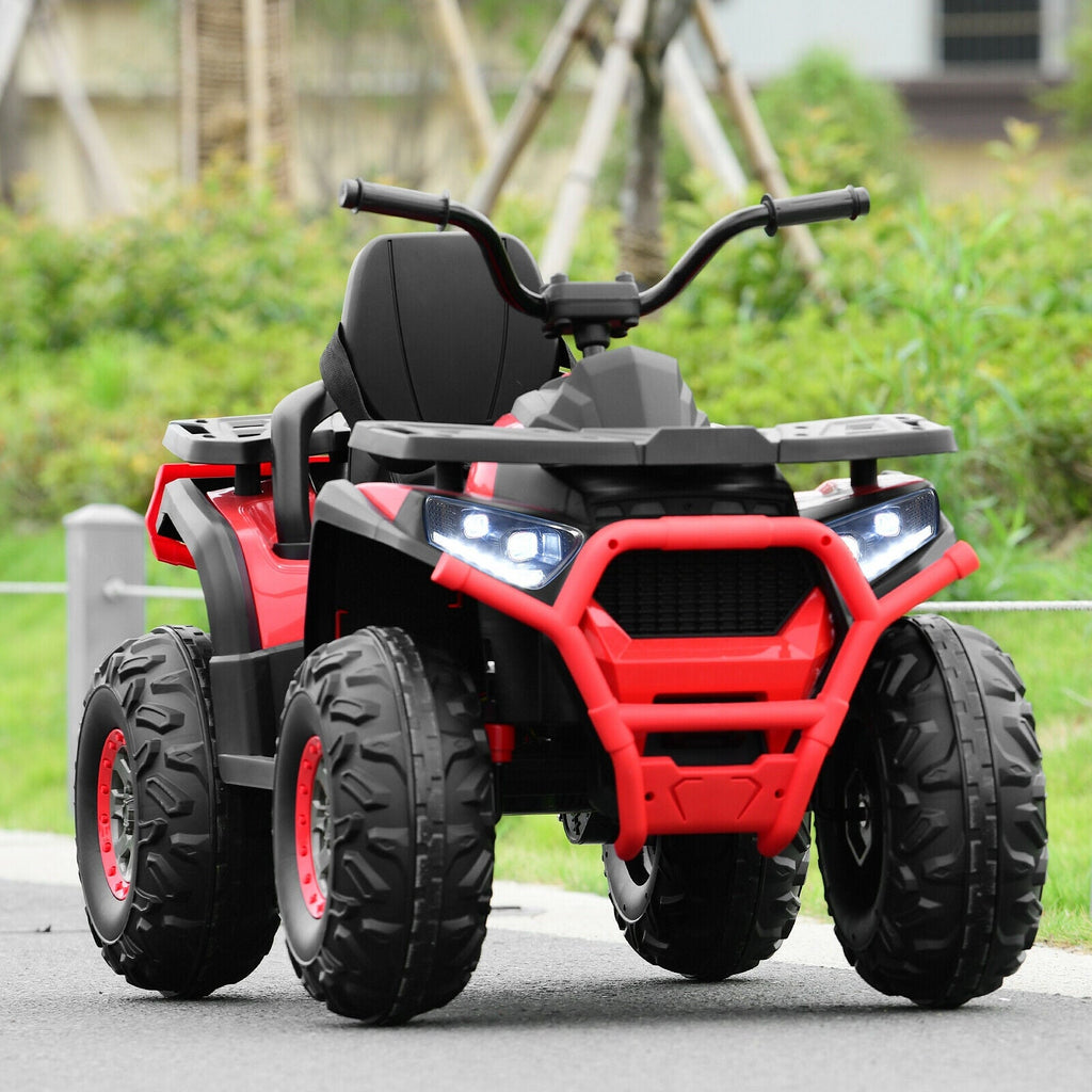 Quad eléctrico infantil de 12 V con MP3 y luces LED (rojo)