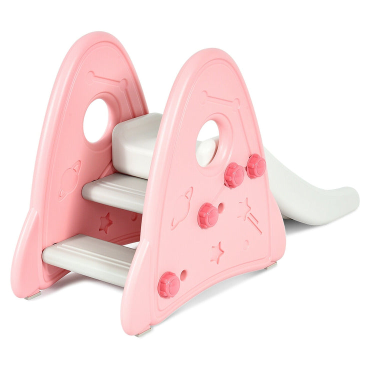 Tobogán infantil independiente para interiores, primer juego de escalada para niños y niñas - Rosa