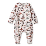 Pelele con cremallera para bebé – Pijama suave con estampado de cactus y bambú.