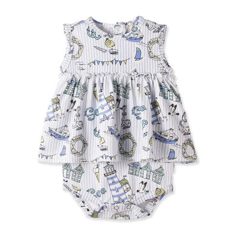 Body con falda estilo playero – Body de bambú para bebé niña