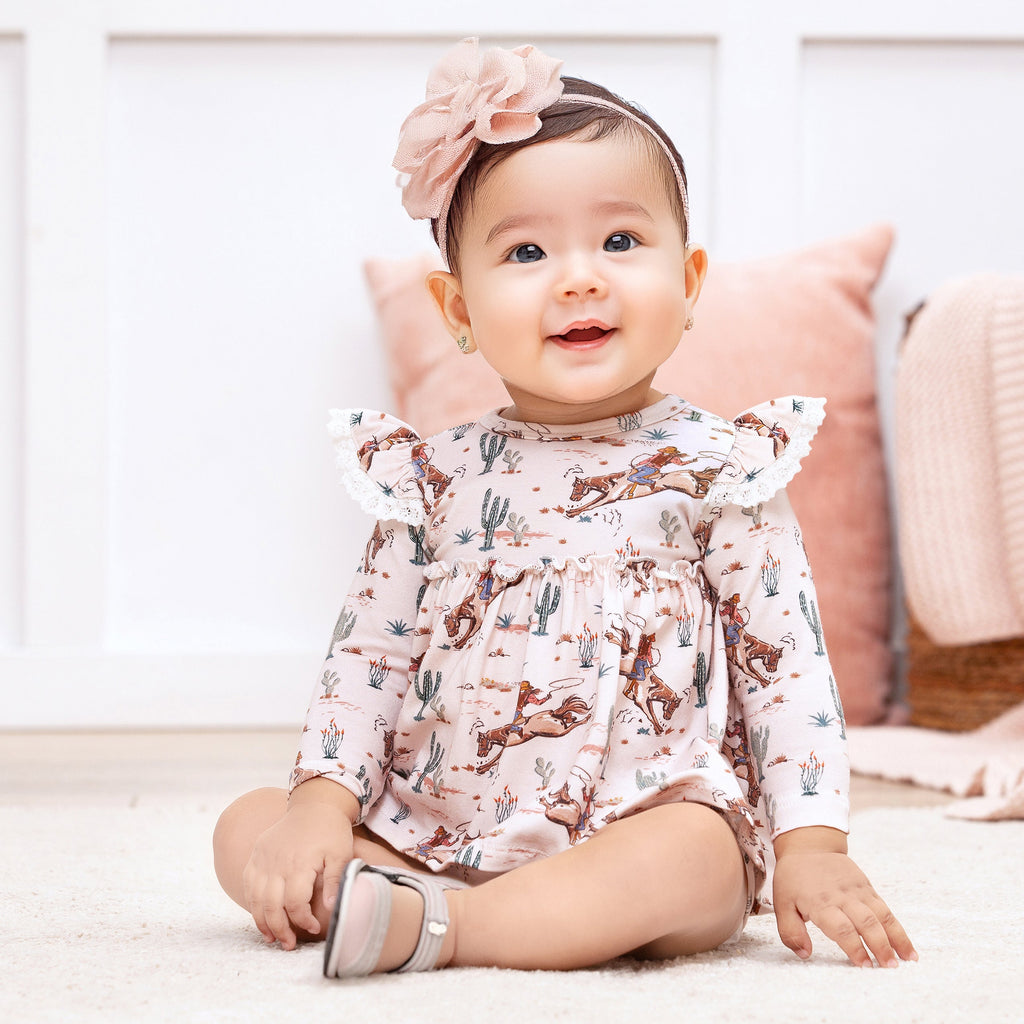 Body con falda de bambú estilo occidental para niña Prairie Princess