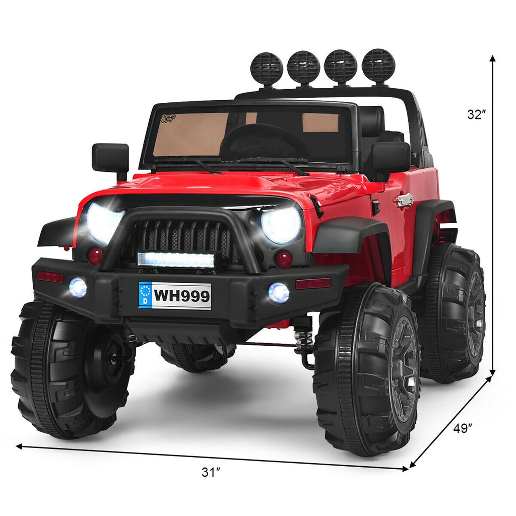 Camión eléctrico infantil de 12 V con control remoto y doble puerta magnética - Rojo