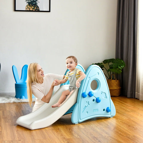 Tobogán infantil independiente para interiores, primer juego de escalada para niños y niñas - Azul