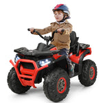 Quad eléctrico infantil de 12 V con MP3 y luces LED (rojo)