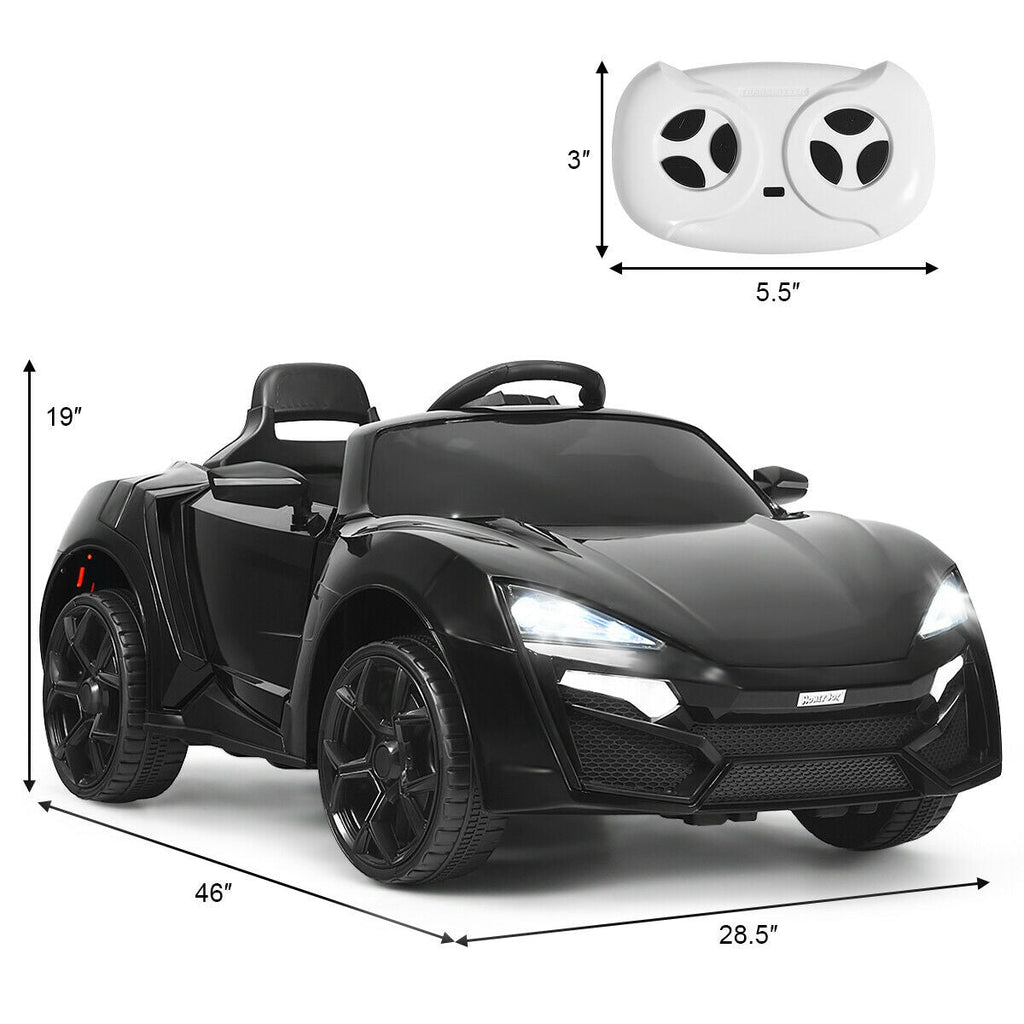 Vehículo eléctrico RC de 12 V y 2,4 G con luces - Negro