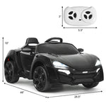 Vehículo eléctrico RC de 12 V y 2,4 G con luces - Negro