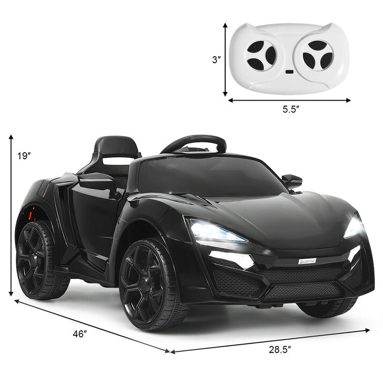 Vehículo eléctrico RC de 12 V y 2,4 G con luces - Negro