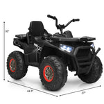 Quad eléctrico infantil de 12 V con MP3 y luces LED - Negro