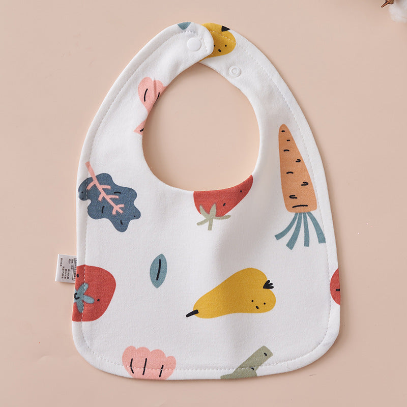 Babero impermeable en forma de U de algodón puro para bebés