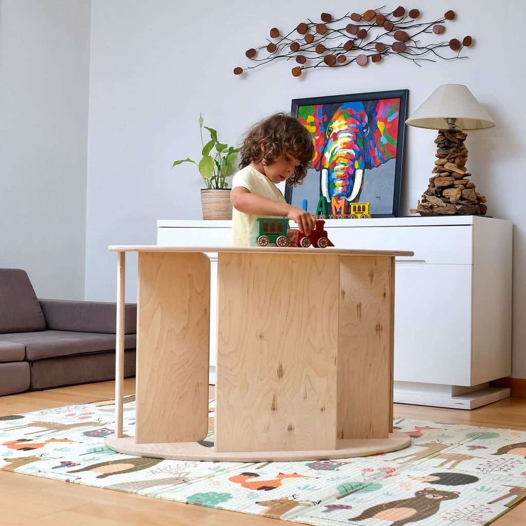Juego de mesa y silla de madera Montessori 2 en 1
