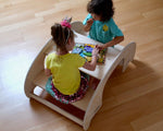 Juego de mesa y silla de madera Montessori 2 en 1