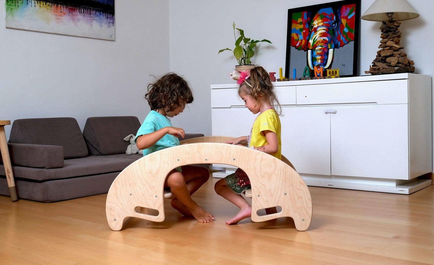 Juego de mesa y silla de madera Montessori 2 en 1
