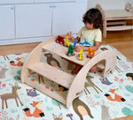 Juego de mesa y silla de madera Montessori 2 en 1