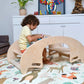 Juego de mesa y silla de madera Montessori 2 en 1