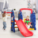Juego infantil 3 en 1 con estructura para trepar y columpio.