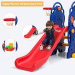 Juego infantil 3 en 1 con estructura para trepar y columpio.