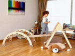 Juego de escalada de 4 piezas: triángulo de escalada, balancín de arco, almohada y rampa 2 en 1
