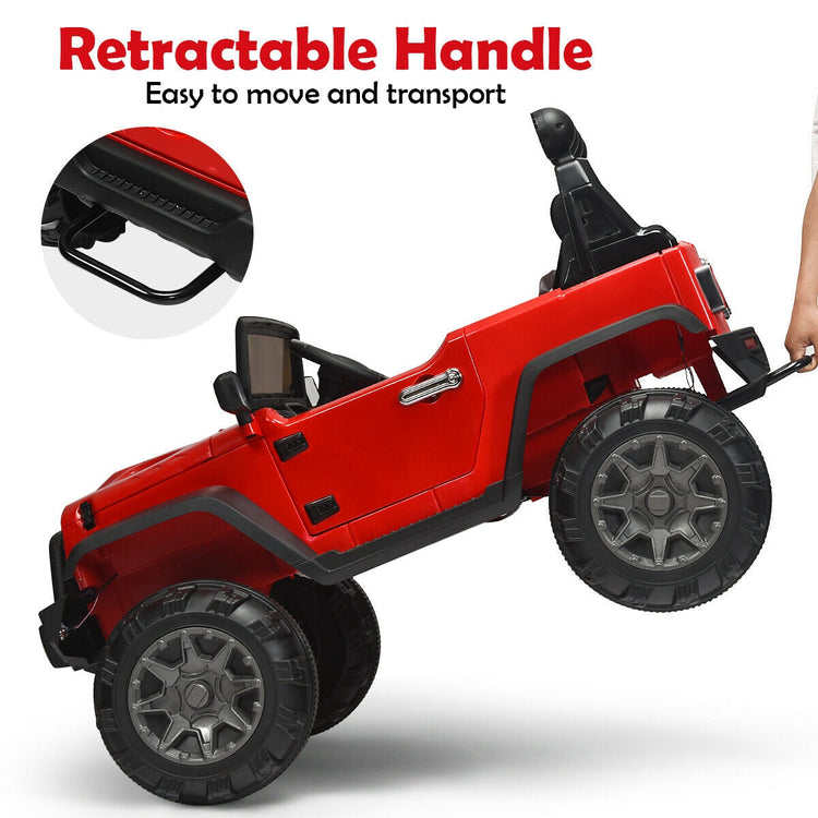 Camión eléctrico infantil de 12 V con control remoto y doble puerta magnética - Rojo
