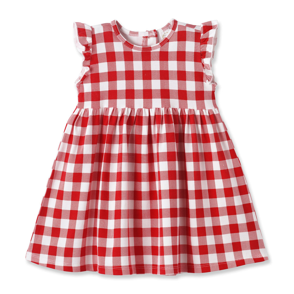 Vestido de verano de bambú suave a cuadros para picnic para niñas
