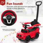3-In-1 Ride on Push Car Mercedes Benz G350 Stroller Sliding Car with Canopy-Red