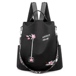 Mochila de tela para mujer, mochila bordada, bolso de nailon antirrobo impermeable para mujer, mochilas antirrobo de moda para mujer, bonita mochila escolar estampada, mochila de gran capacidad de alta calidad (