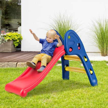 Tobogán infantil plegable de plástico de 2 peldaños