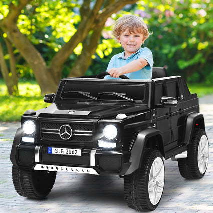 Coche eléctrico infantil Mercedes-Benz de 12 V con licencia oficial - Negro