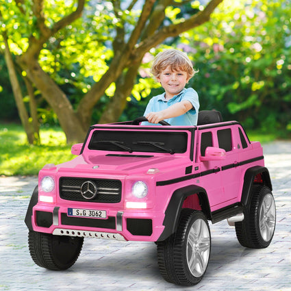 Coche eléctrico infantil Mercedes-Benz de 12 V con licencia oficial - Rosa