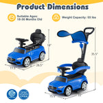 Cochecito 3 en 1 para montar y empujar, con licencia de Mercedes-Benz, con toldo, color azul.