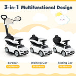 Cochecito de empuje 3 en 1 Mercedes-Benz con licencia, con toldo, color blanco.
