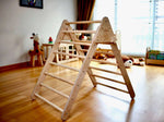 Juego de escalada de 4 piezas: triángulo de escalada, balancín de arco, almohada y rampa 2 en 1
