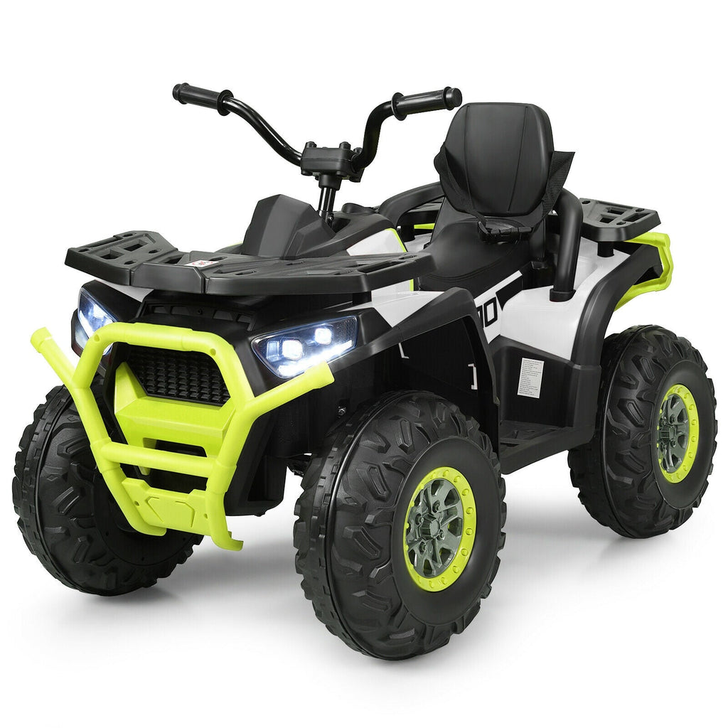 Quad eléctrico infantil de 12 V con MP3 y luces LED (blanco)