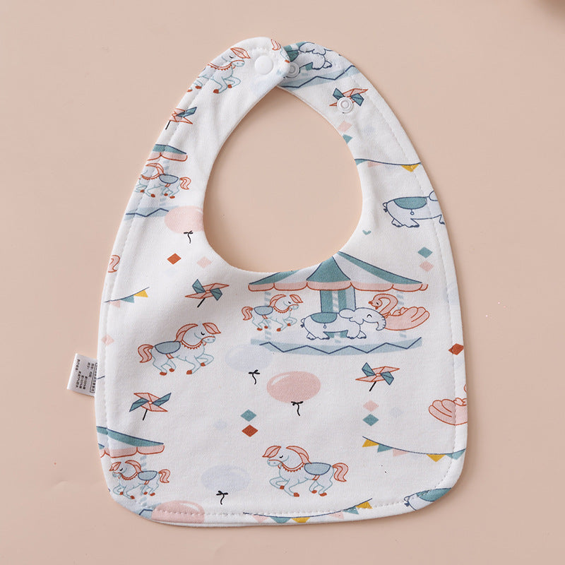 Babero impermeable en forma de U de algodón puro para bebés