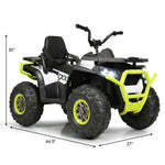 Quad eléctrico infantil de 12 V con MP3 y luces LED (blanco)