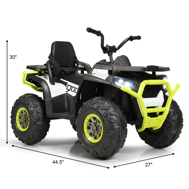 Quad eléctrico infantil de 12 V con MP3 y luces LED (blanco)