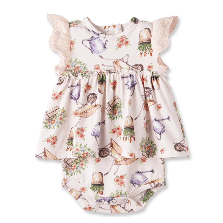 Body con falda Sweet Garden – Conjunto de bebé de bambú