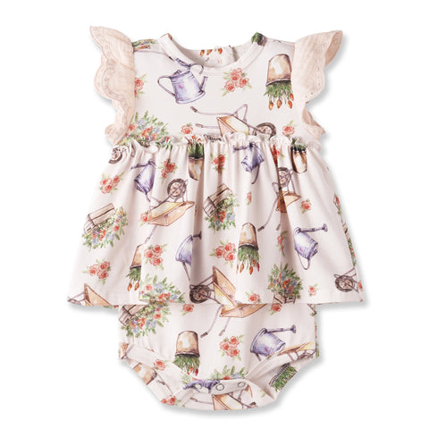 Body con falda Sweet Garden – Conjunto de bebé de bambú