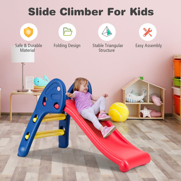 Tobogán infantil plegable de plástico de 2 peldaños