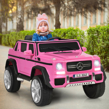 Coche eléctrico infantil Mercedes-Benz de 12 V con licencia oficial - Rosa