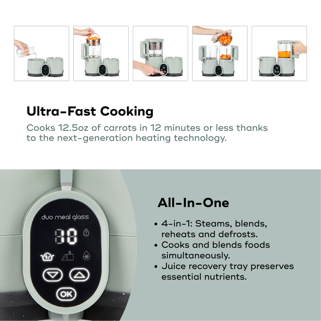 Preparador de alimentos para bebés Duo Meal Glass Pro