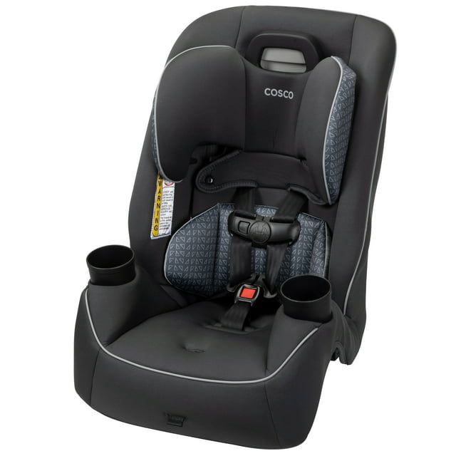 Silla de coche convertible todo en uno Cosco Easy Elite Slim, color gris con glifos.