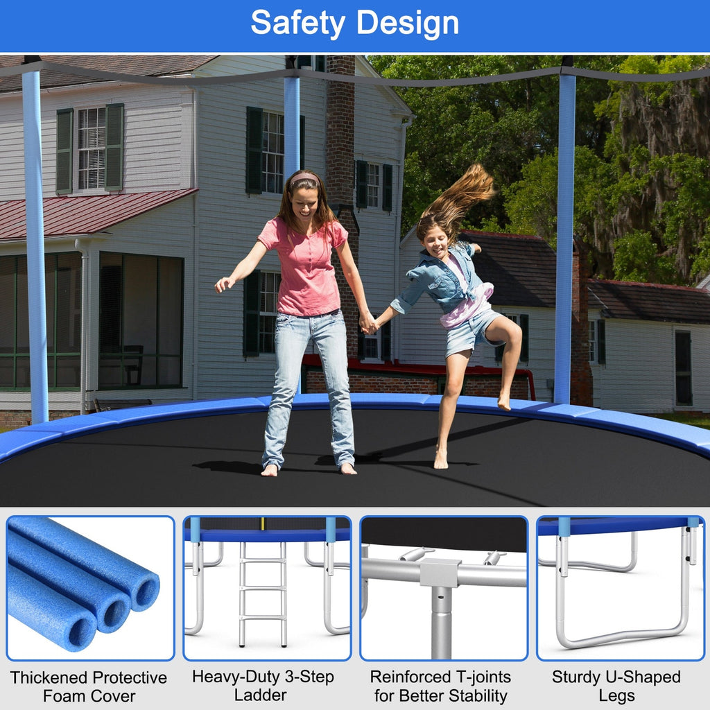 Cama elástica exterior con red de seguridad - 4,8 metros (16 pies)