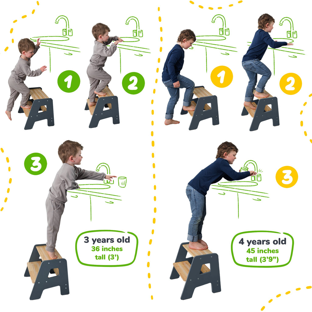 Taburete de 2 pasos para niños