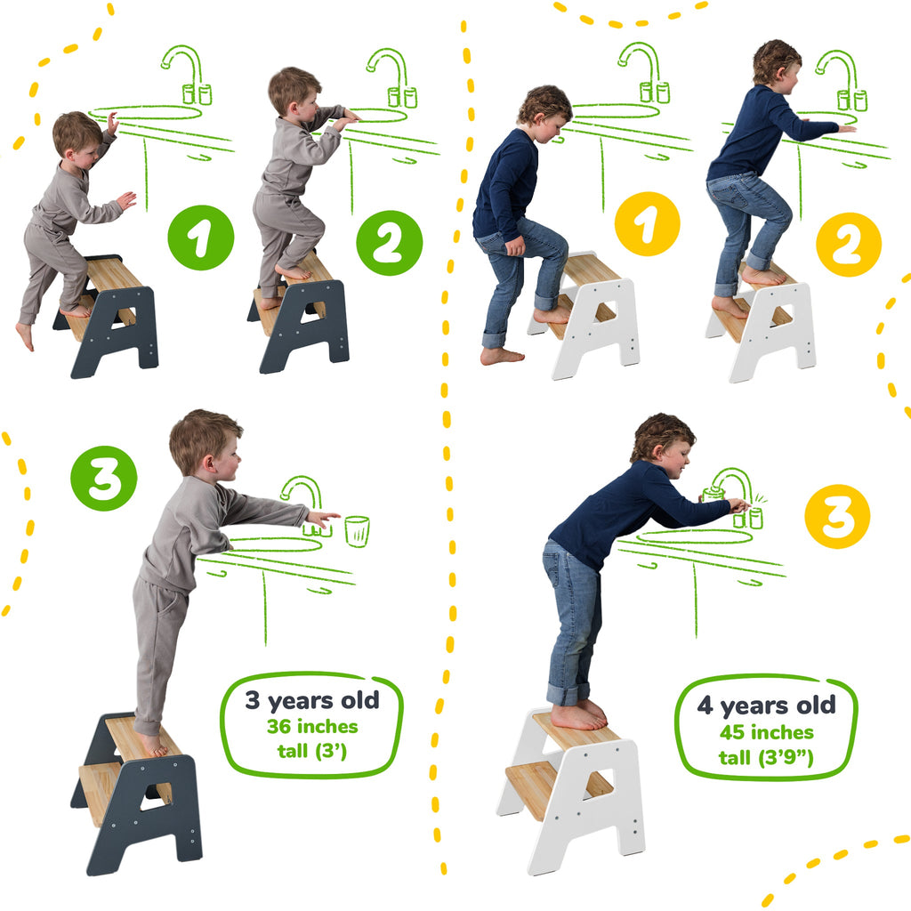 Taburete de 2 pasos para niños