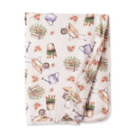 Manta para cochecito con diseño de pétalos - Suave manta de bambú para jardín