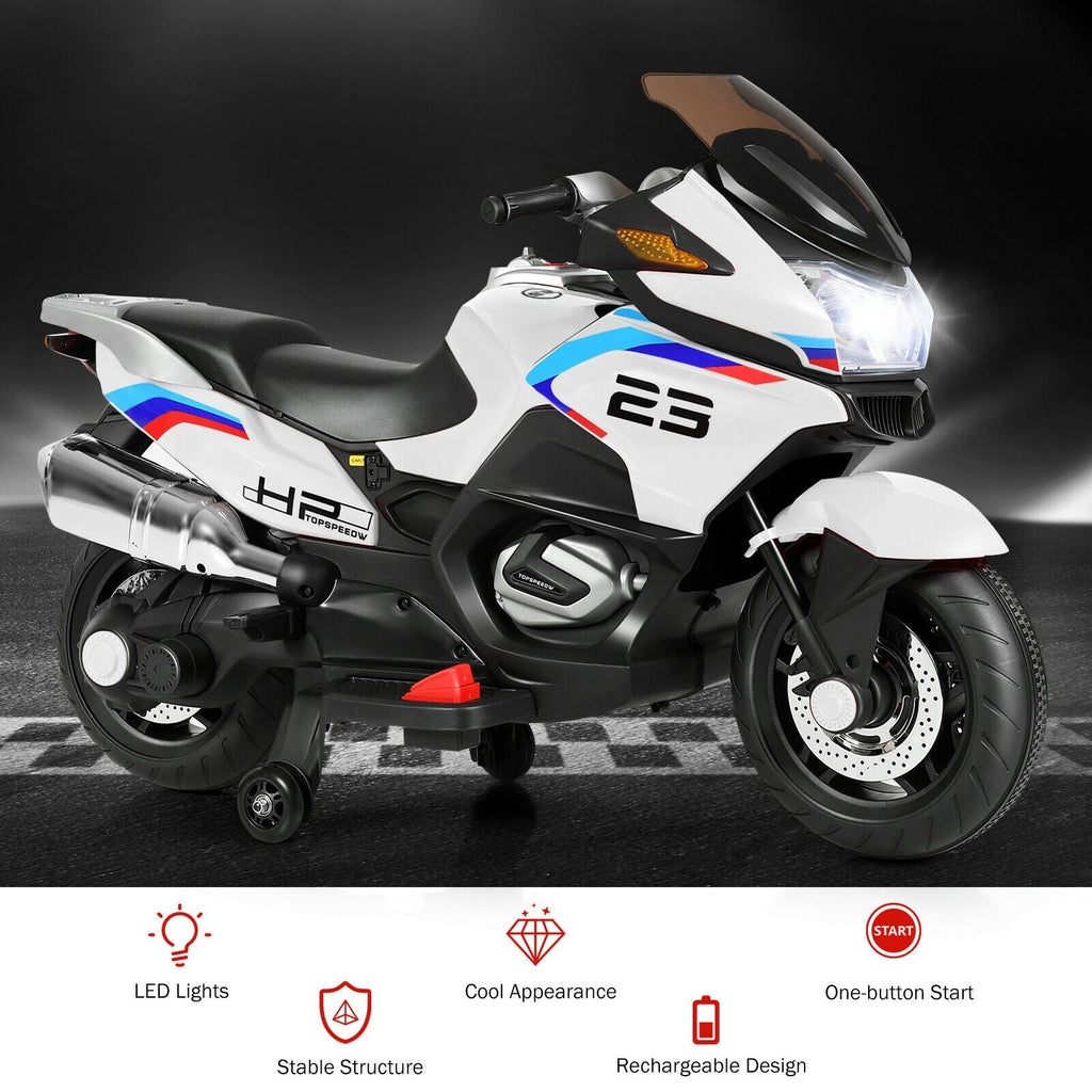 Moto eléctrica infantil de 12 V - Blanca