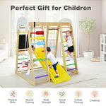 Gimnasio de escalada de madera 8 en 1 para interiores, ideal para niños (multicolor).