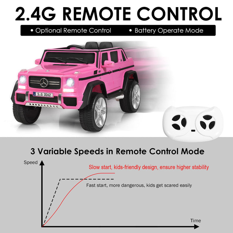 Coche eléctrico infantil Mercedes-Benz de 12 V con licencia oficial - Rosa